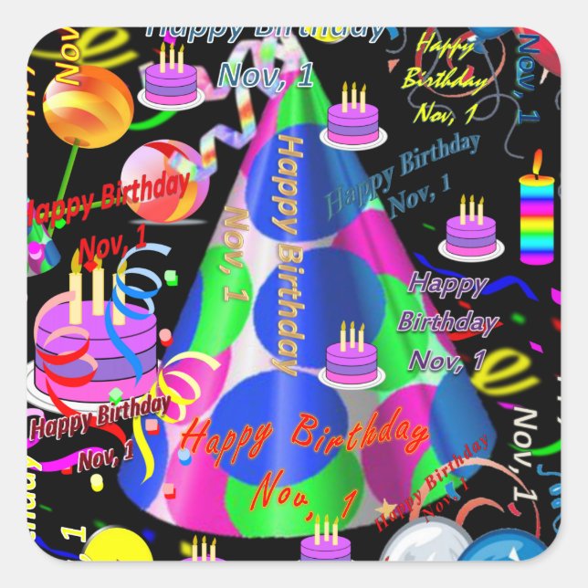 November, 1. Kindergeburtstag Stickers (Vorderseite)