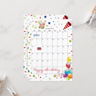 November 2022 Kalender Glückwunsch Einladung zum G