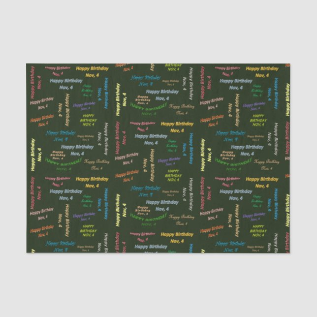 November, 4. Geburtstag, Gewebepapier Seidenpapier (Vorderseite)