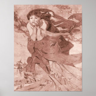 November Art Nouveau Alphonse Mucha Poster