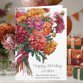 November Birth Month Flowers Happy Birthday Card Karte