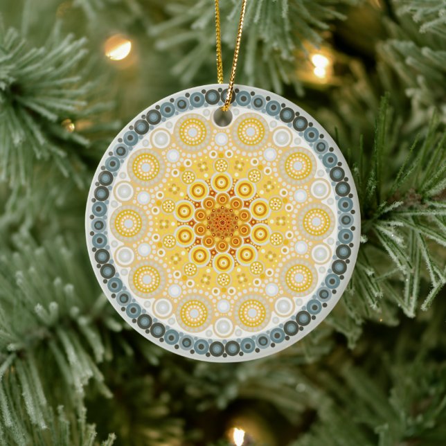 November Birthstone Citrine Mandala Ornament (Baum)