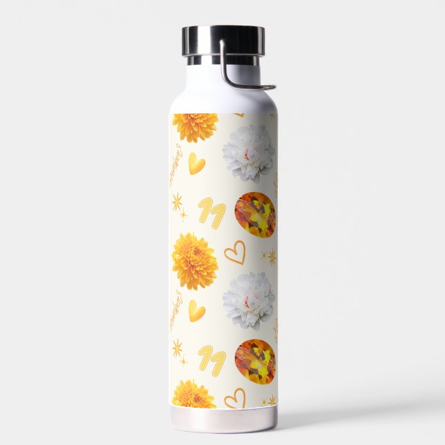 November Birthstone & Flower | Citrine & Chrysanth Trinkflasche (Links)