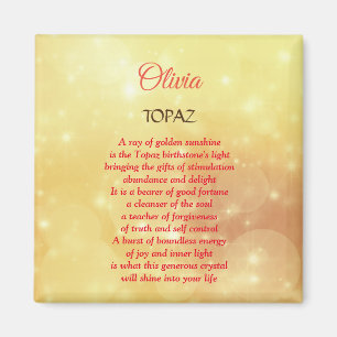 November Birthstone Topaz Design Magnet