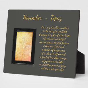 November Birthstone Topaz Fotoplatte