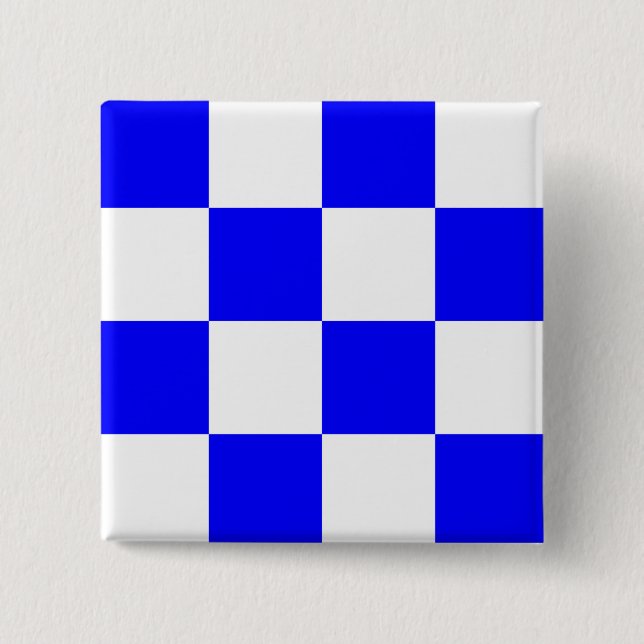 NOVEMBER Blau-Weiß Karree Button (Vorderseite)
