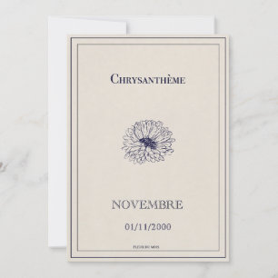 November-Blütenkarte, Chrysanthemen Feiertagskarte