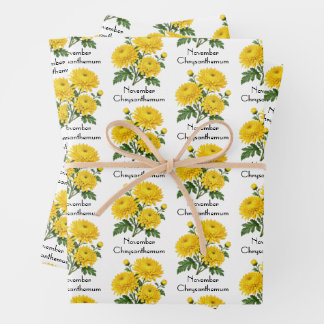 November-Chrysanthemenblüten Geschenkpapier Set