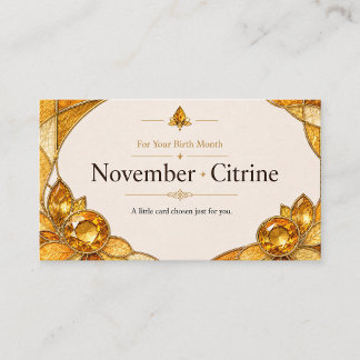 November Citrine Birthstone Shop Card Visitenkarte