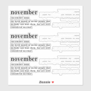 November Definition Geburtstag Aufkleber