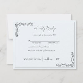 "November Elegance" Anpassbare Hochzeitsszenario R Einladung