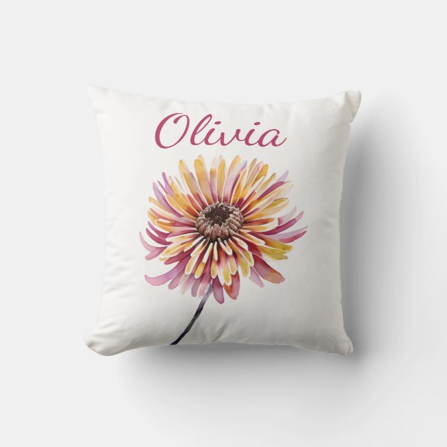 November Geburt Blume Geschenke Chrysanthemum Blum Kissen (Vorderseite)