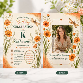 November-Geburtsblume Chrysantheme Geburtstag Einladung