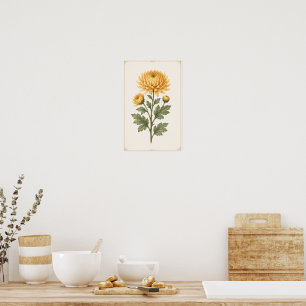 November-Geburtsblumen-Wandkunst, Chrysanthemen-Wa Poster