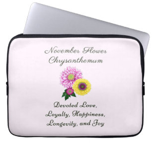 November Geburtsmonat Blume Chrysanthemum Laptopschutzhülle