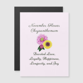 November Geburtsmonat Blume Chrysanthemum Magnetkarte
