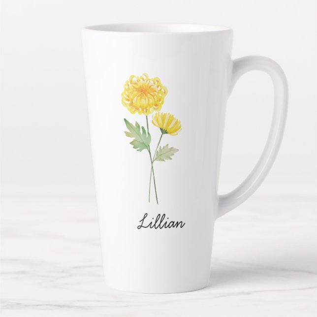 November Geburtsmonat Blume Chrysanthemum Milchtasse (Rechts)