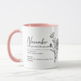 November Geburtsmonat Blume Chrysanthemum Minimal Tasse