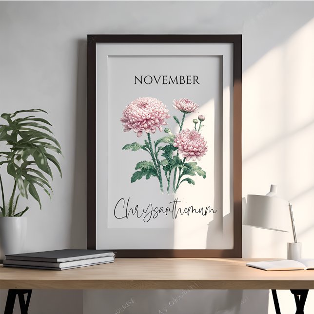 November Geburtsmonat Chrysanthemum Floral Poster (Von Creator hochgeladen)