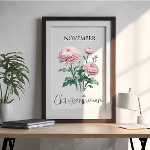 November-Geburtsmonats-Chrysantheme-Blumen Poster