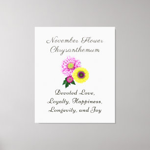 November-Geburtsmonatsblume Chrysantheme Leinwanddruck