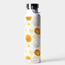 November Geburtsstein & Blume | Citrin & Chrysanth Trinkflasche