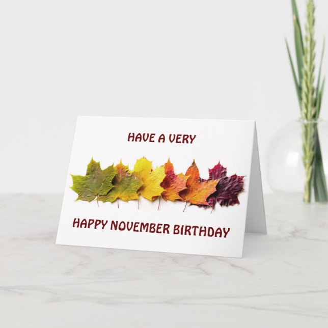 ** NOVEMBER GEBURTSTAG WISHEN** KARTE (Vorderseite)