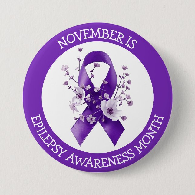November is Epilepsy Awareness Month Button (Vorderseite)