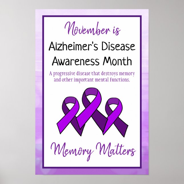 November ist der Monat der Alzheimer-Krankheit Poster (Vorne)