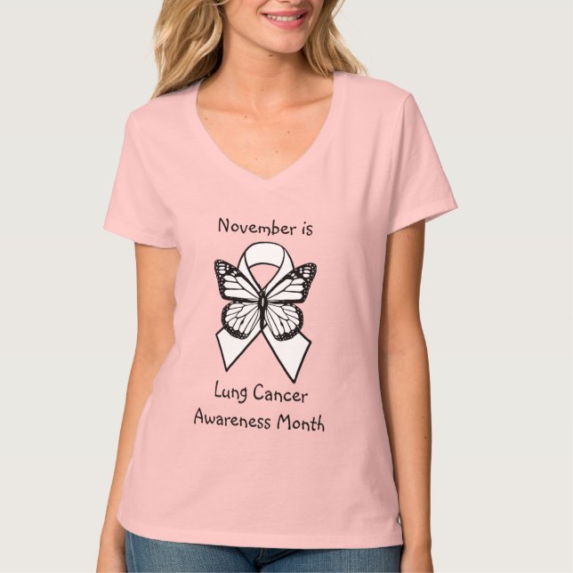 November ist Lungenkrebs-Aufklärungsmonat T-Shirt (Vorderseite)