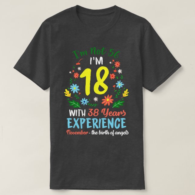 November Mädchen Blume T-Shirt 56 Jahre alt Im nic (Design vorne)