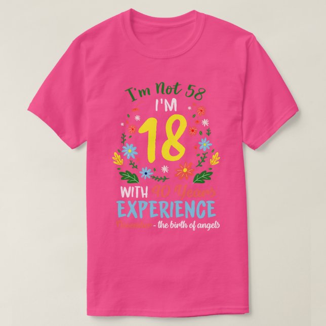November Mädchen Blume T-Shirt 58 Jahre alt Im nic (Design vorne)