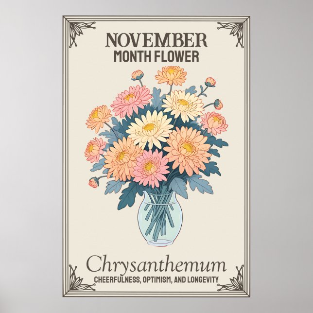 November Monat Blume Poster (Vorne)