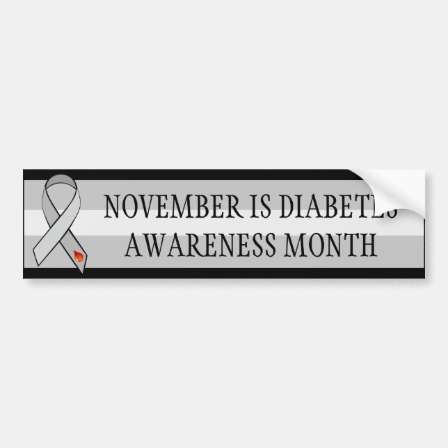 November Monat der Sensibilisierung für Diabetes Autoaufkleber (Vorne)