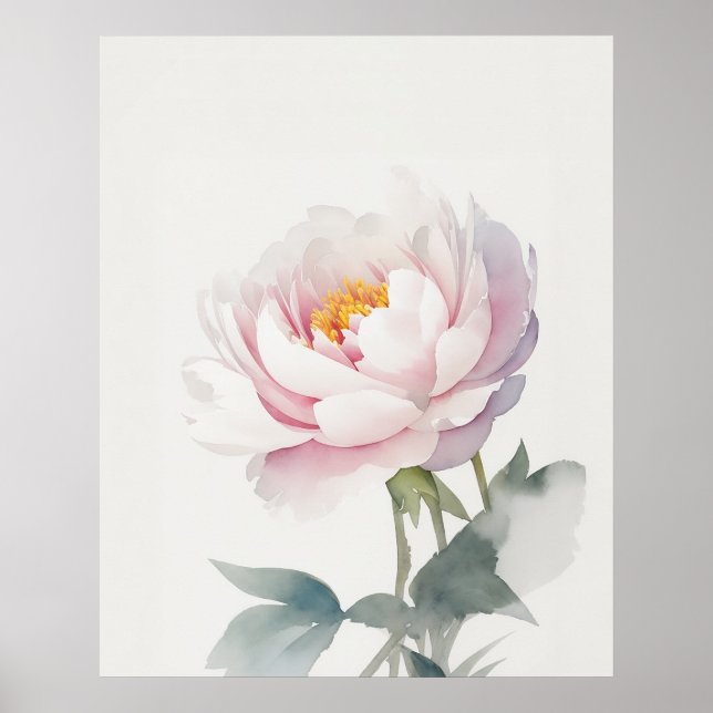 November Peony Birth Blume Poster (Vorne)