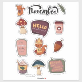 November Sticker Sheet - Squirrels & Cozy Moments
