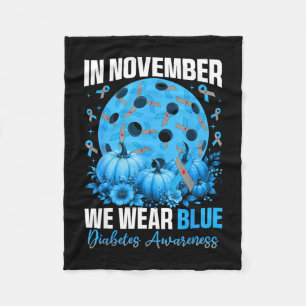 November trägt blau Diabetes-Bewusstsein Picklebal Fleecedecke