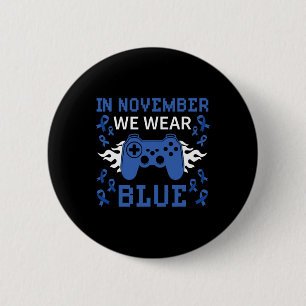 November Wir tragen Blue T1d T2d Diabetes Ga Button