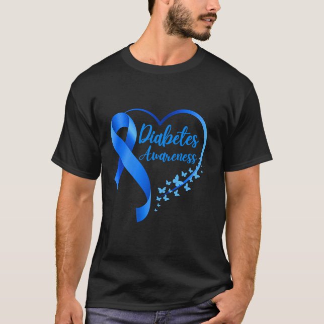 November Wir tragen ein blaues Diabetes-Bewusstsei T-Shirt (Vorderseite)