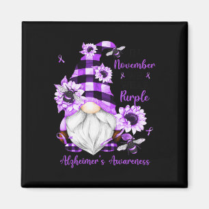 November Wir tragen lila Gnome Alzheimerheimer Awa Magnet