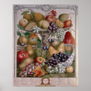 November 'zwölf Monate Früchte Poster