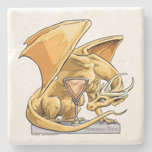 Novembers Birthstone Drache: Topaz Steinuntersetzer