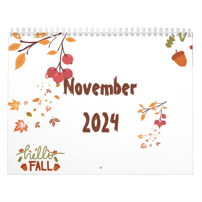 Novembre 2024 1 mois Calendrier d'automne (Protection)