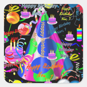 Novembre, 7 Stickers Anniversaires de enfants
