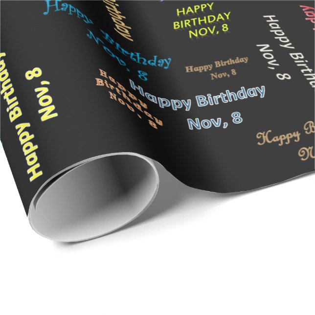 Novembre, 8 Anniversaire Cadeau Papier (Coin rond)