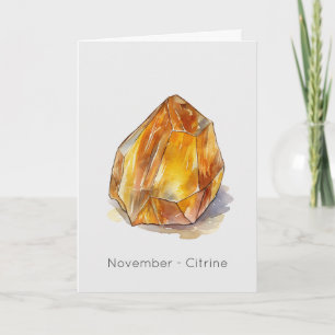 Novembre Birthstone Citrine Bonne carte d'annivers