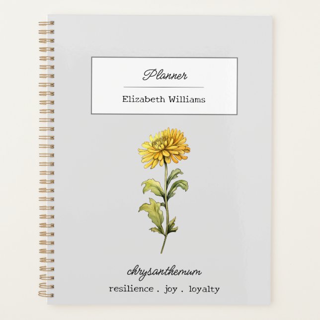NOVEMBRE CHRYSANTHEMUM FLEURS DE NAISSANCE PERSONN (Devant)