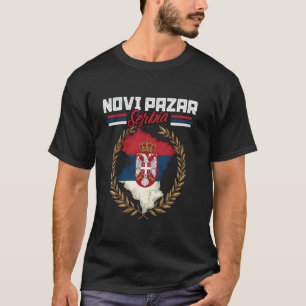 Novi Pazar Serbien Reise serbische Flagge Karte Sr T-Shirt
