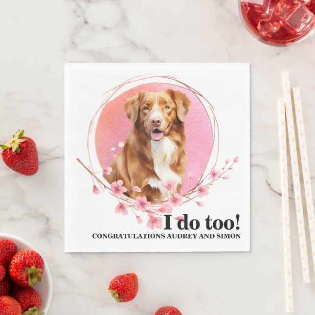 Novia Scotia Duck Tolling Retriever Wedding Napkin Serviette (Beispiel)