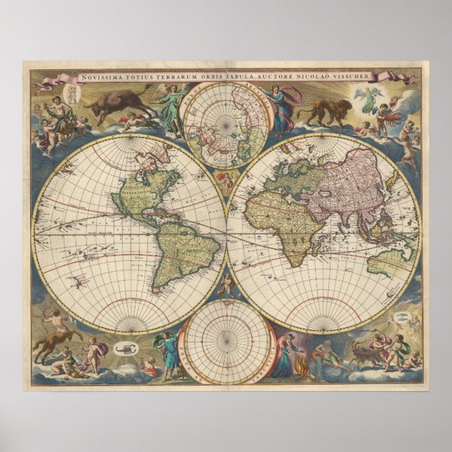 Novissima Totius Terrarum Orbis Tabula Poster (Vorne)